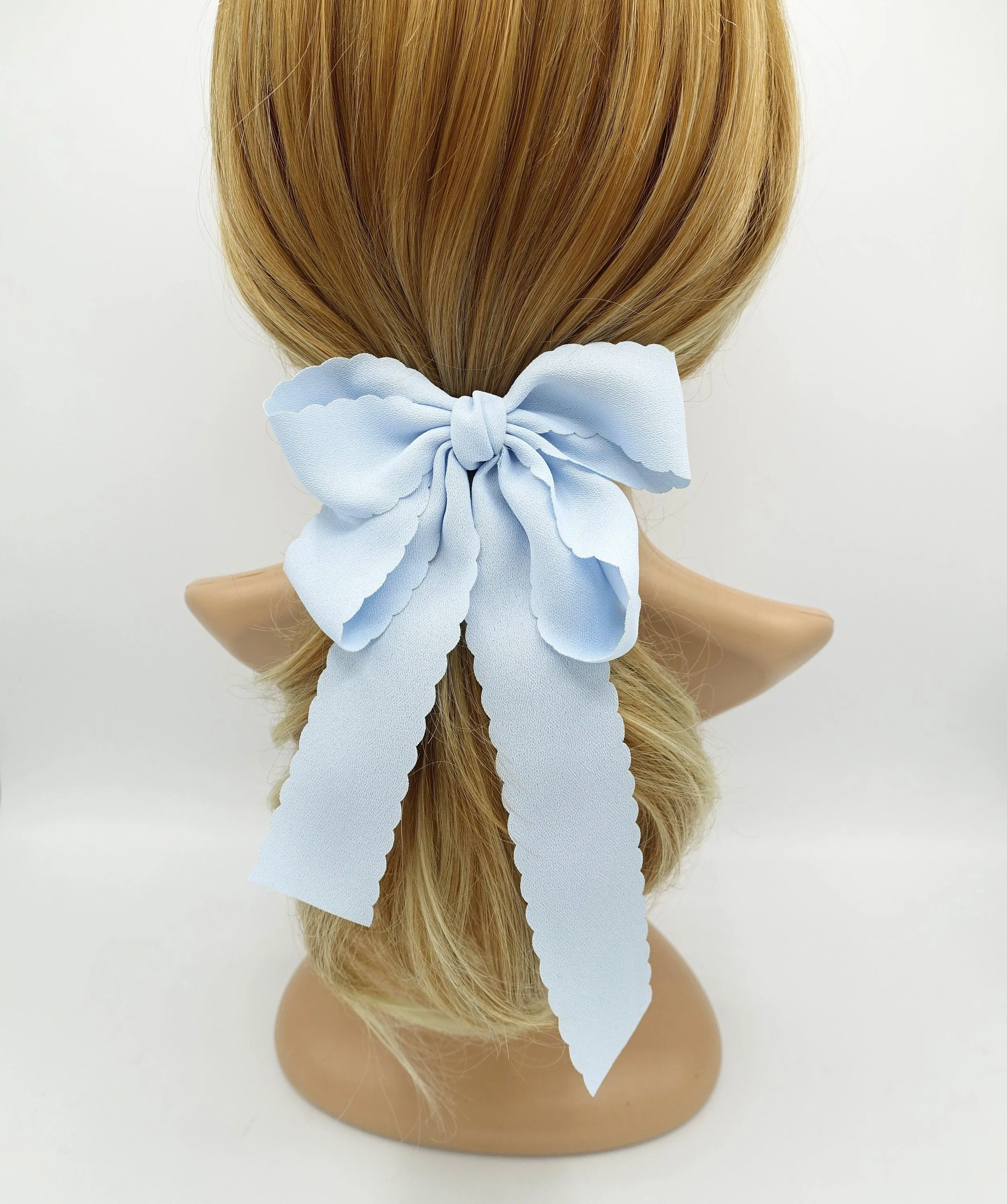 wave edge hair bow long tail hair barrette women hair accessory