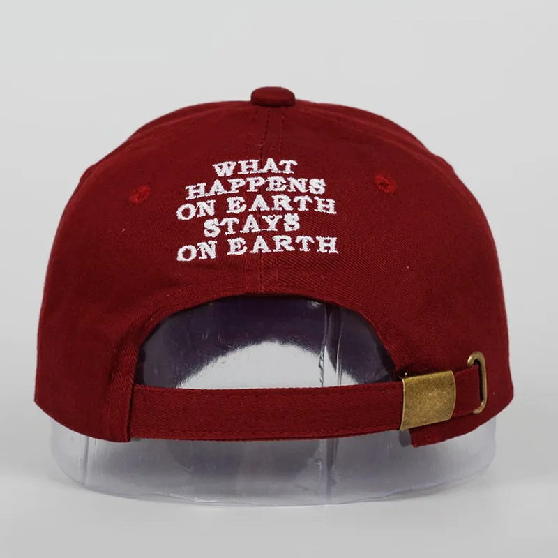 What Happens on Earth Stays on Earth Dad Hat Hip Hop Snapback Baseball Cap