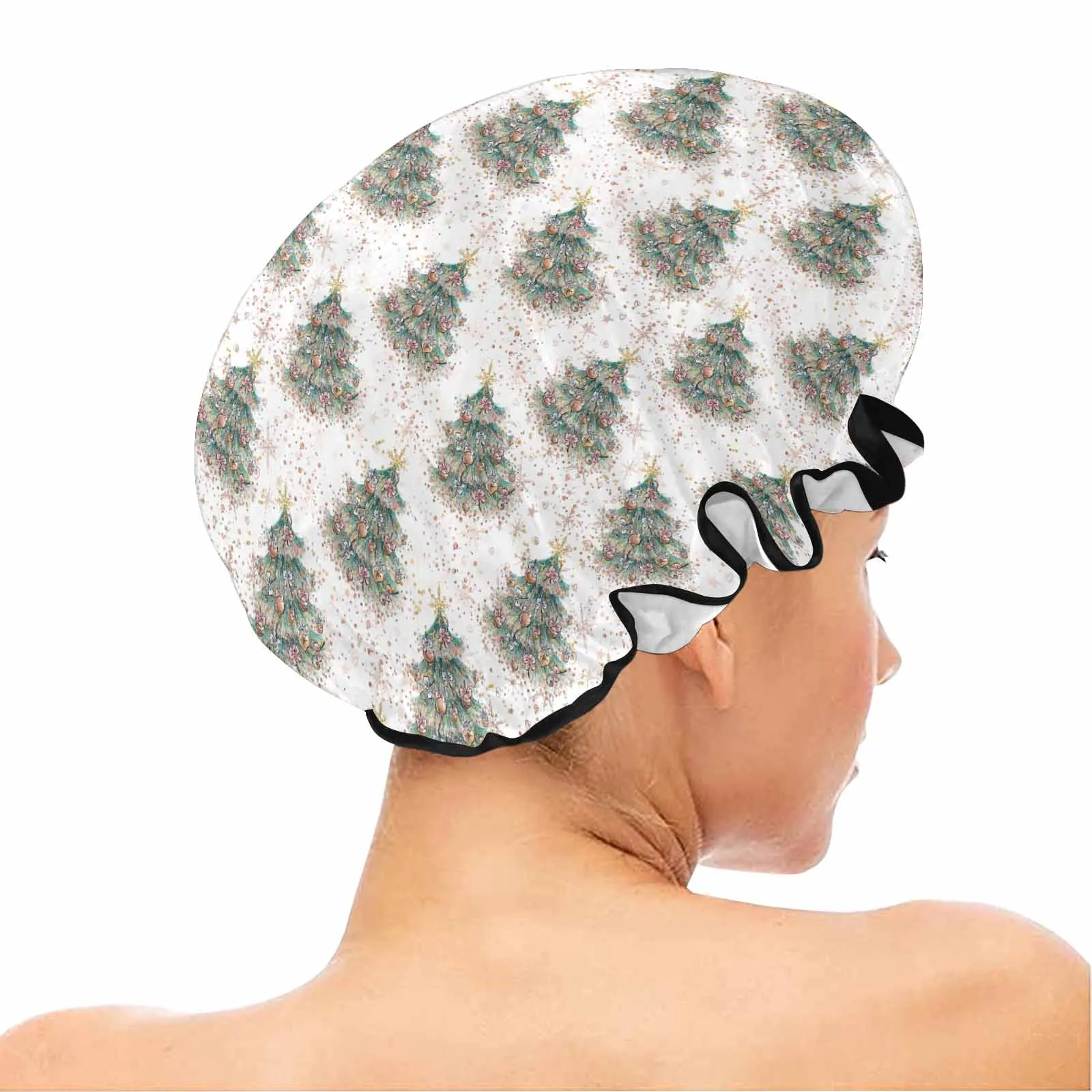 White Christmas 50  Shower Cap