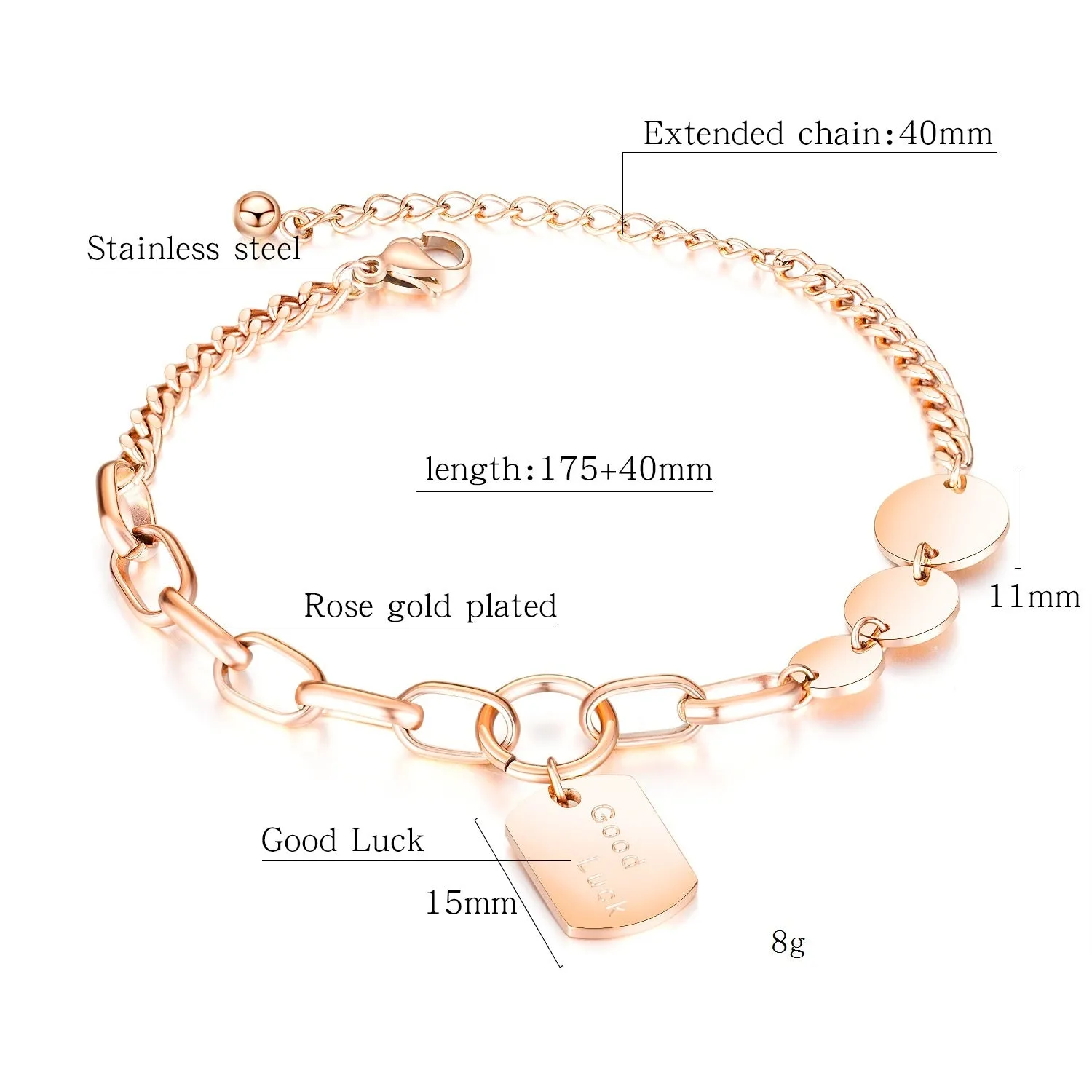 Women's Fashion Good Luck Tag Bracelet