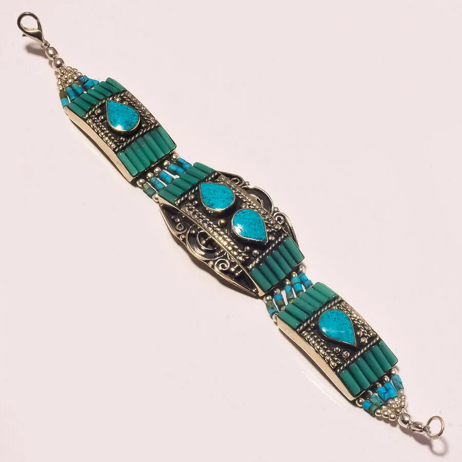 Women's Natural Turquoise Nepali Bracelet