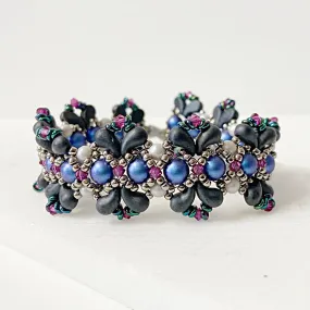 Woven Blue Bracelet/Crystal/Pearl Bracelet, Blue Bracelet-