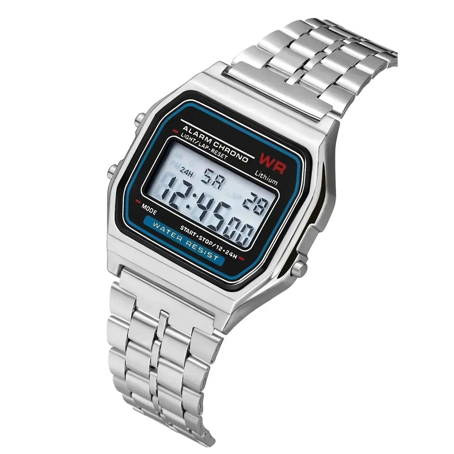 WR F91W Stainless Steel chain Electronic Watch