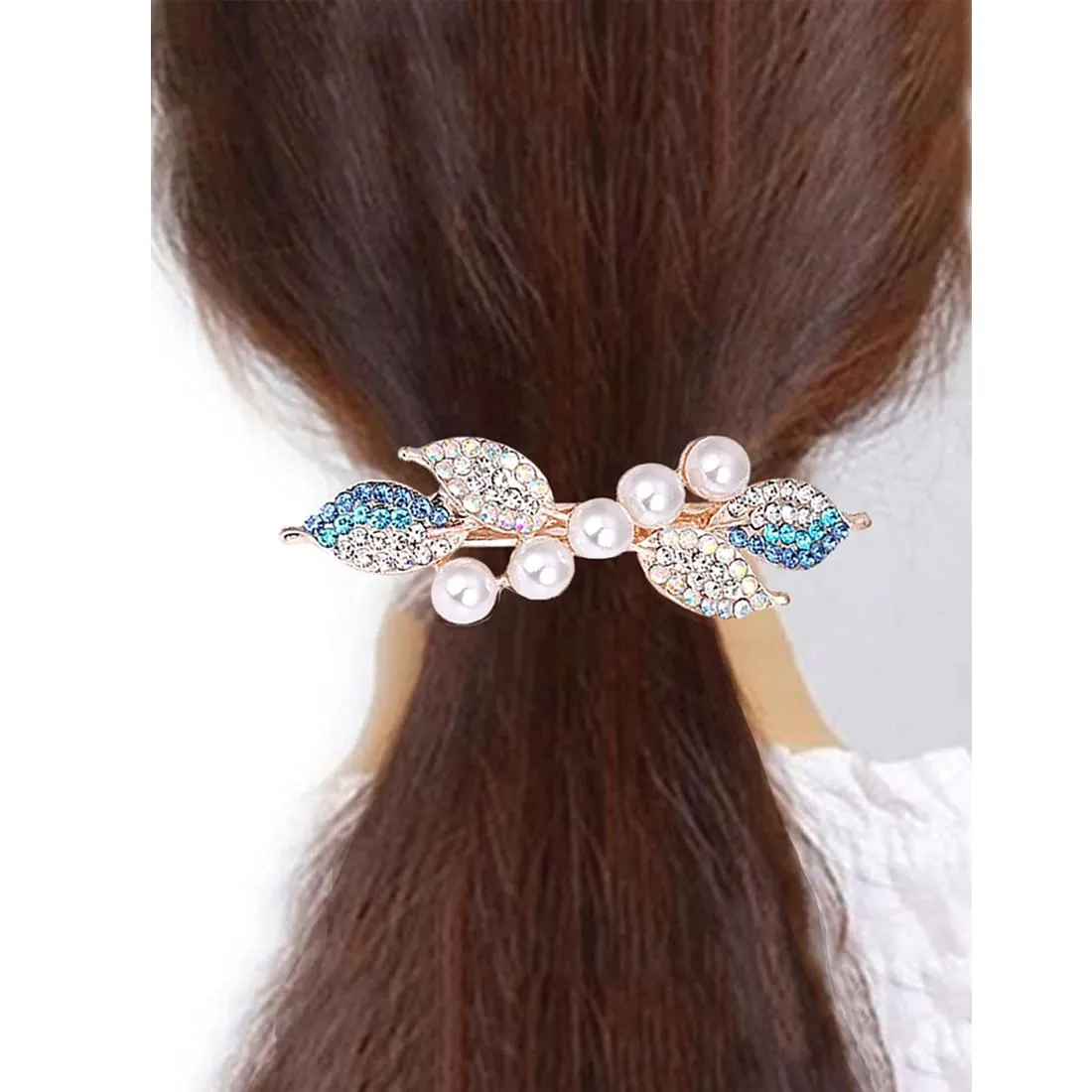 Yellow Chimes Hair Clips for Women Girls Barrette Hair Clips for Women Hair Accessories for Women Hairclip Crystal French Barrette Hair Clips for Women & Girls Gift For Women & Girls (Design 8)