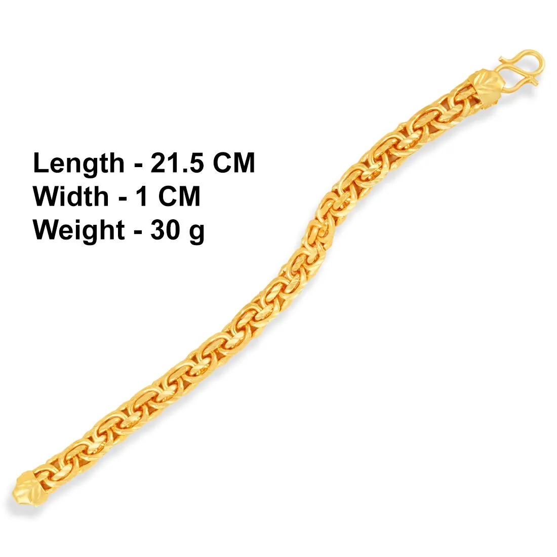 Yellow Chimes Stylish 18K Gold Plated Wrist Golden Chain Link Bracelet for Men and Boys