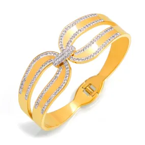 Zircon Design Titanium Steel Gold-Plated Bracelet by Planderful - Everyday Genie Collection