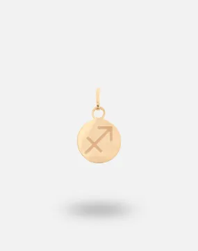 Zodiac Disc Charm Pendant - Sagittarius